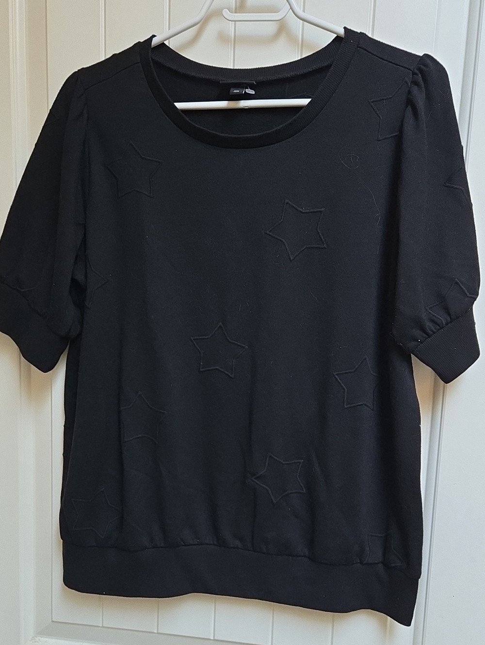 torrid Black Star Appliqué Puff Sleeve Sweatshirt Top Women's Plus Size 00